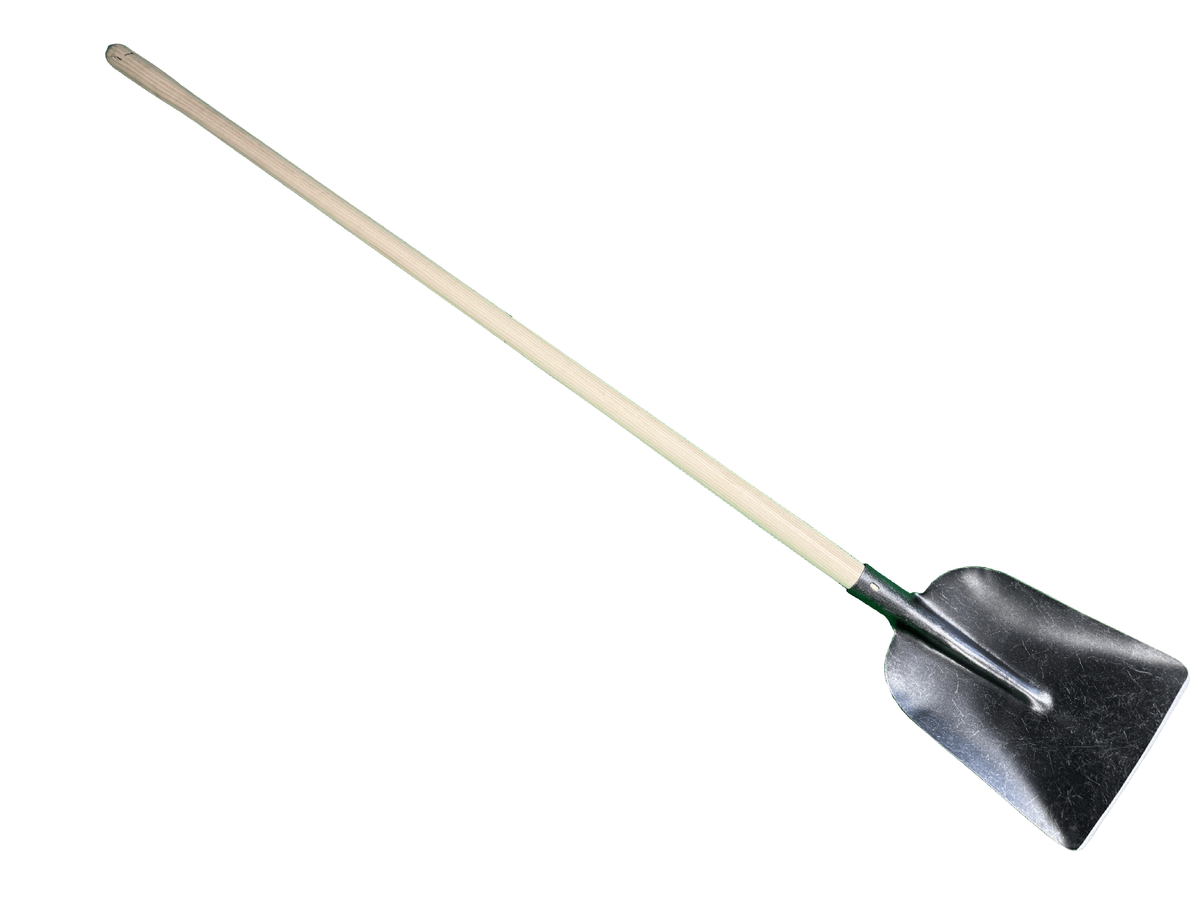 Dutch square mouth shovel XL,  with rounded edge and 130cm handle